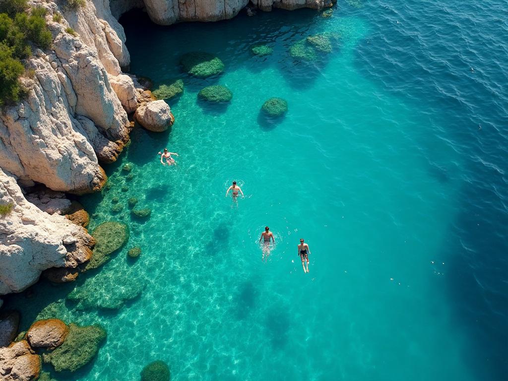 Open water swimming in crystal bay